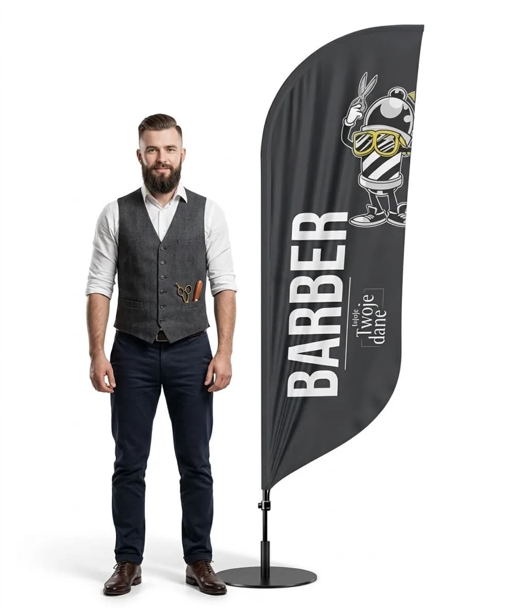 Winder reklamowy – Barber Shop Barber – wzór 1 – zestaw konfigurowalny