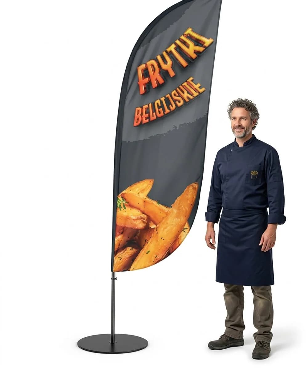 Winder reklamowy – Frytki belgijskie – wzór 1 – zestaw konfigurowalny