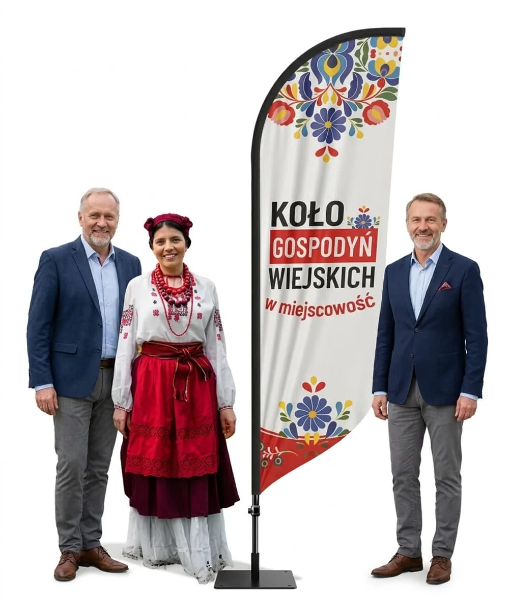 Winder reklamowy – Koło Gospodyń Wiejskich reklama KGW – wzór 5 – zestaw konfigurowalny