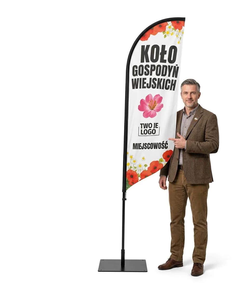 Winder reklamowy – Koło Gospodyń Wiejskich reklama KGW – wzór 7 – zestaw konfigurowalny