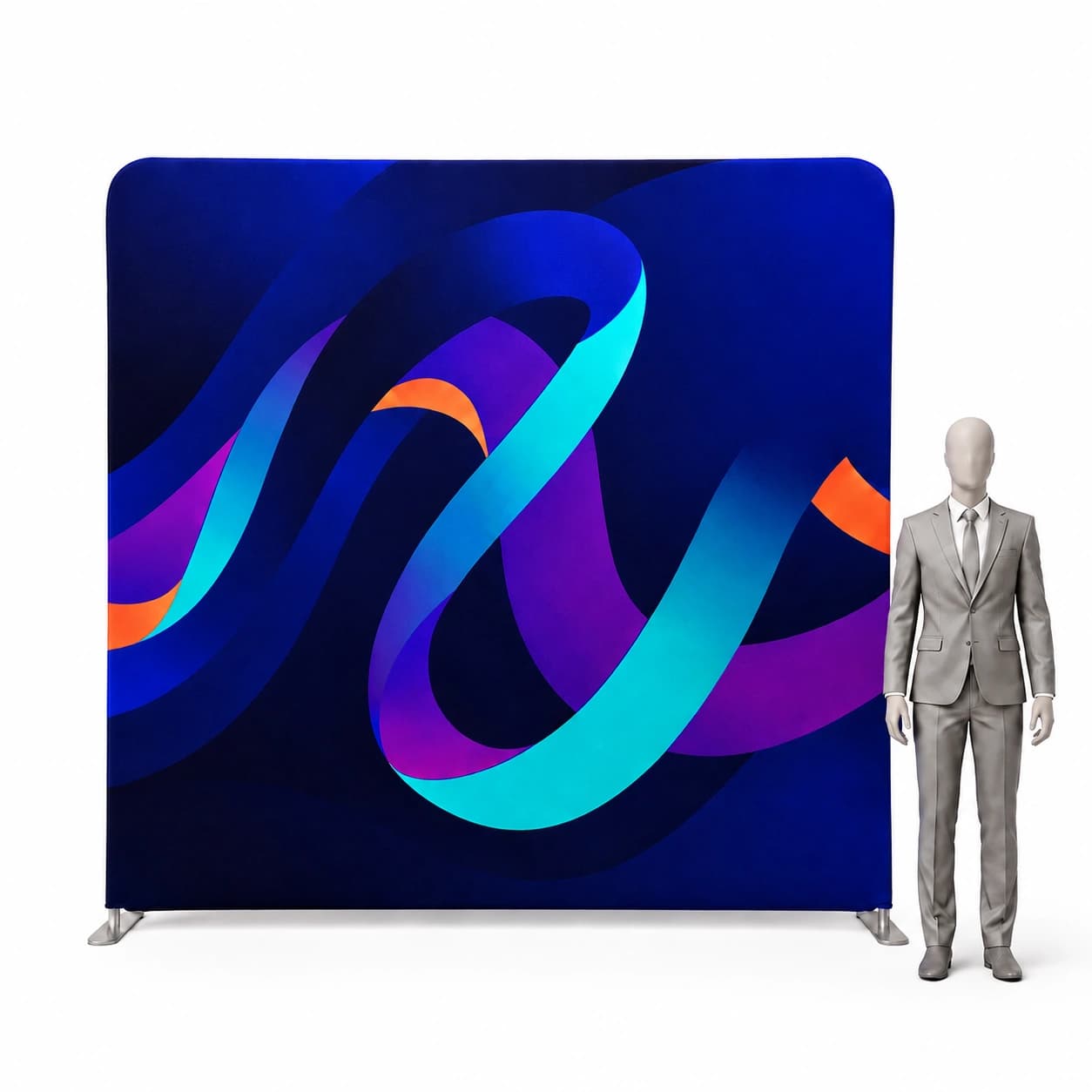 Ścianka tekstylna prosta 250 × 230 cm z nadrukiem