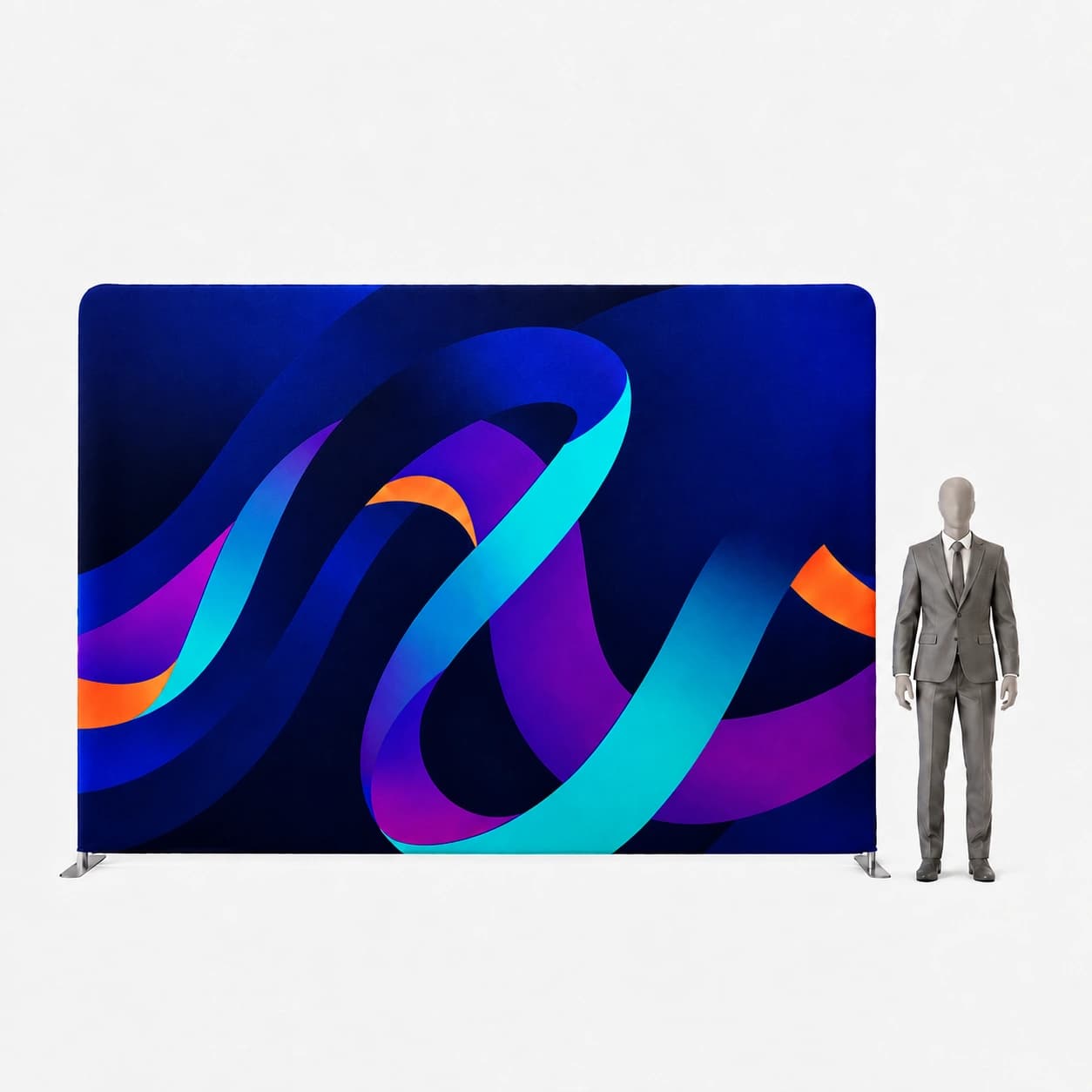 Ścianka tekstylna prosta 300 × 230 cm z nadrukiem