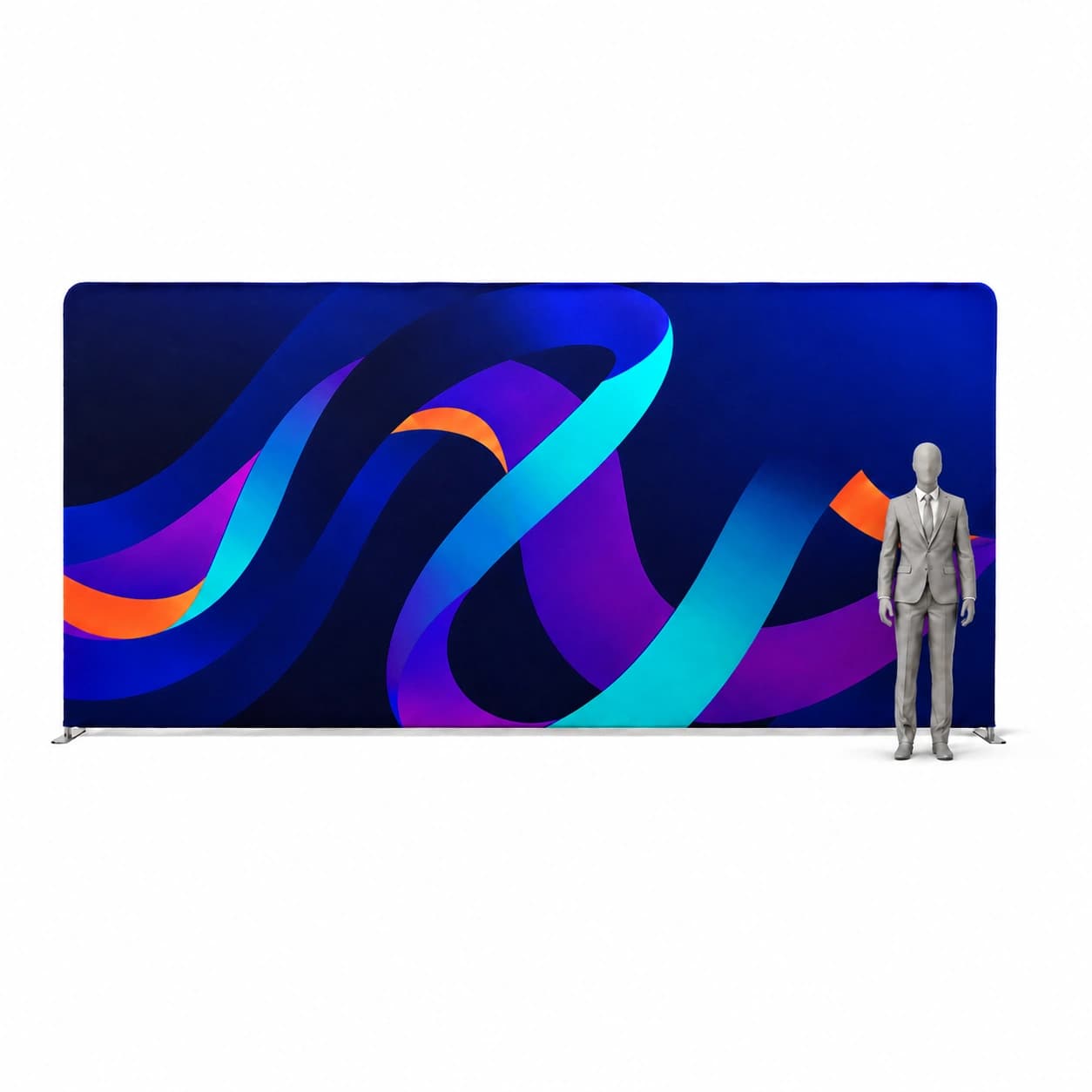 Ścianka tekstylna prosta 400 × 230 cm z nadrukiem