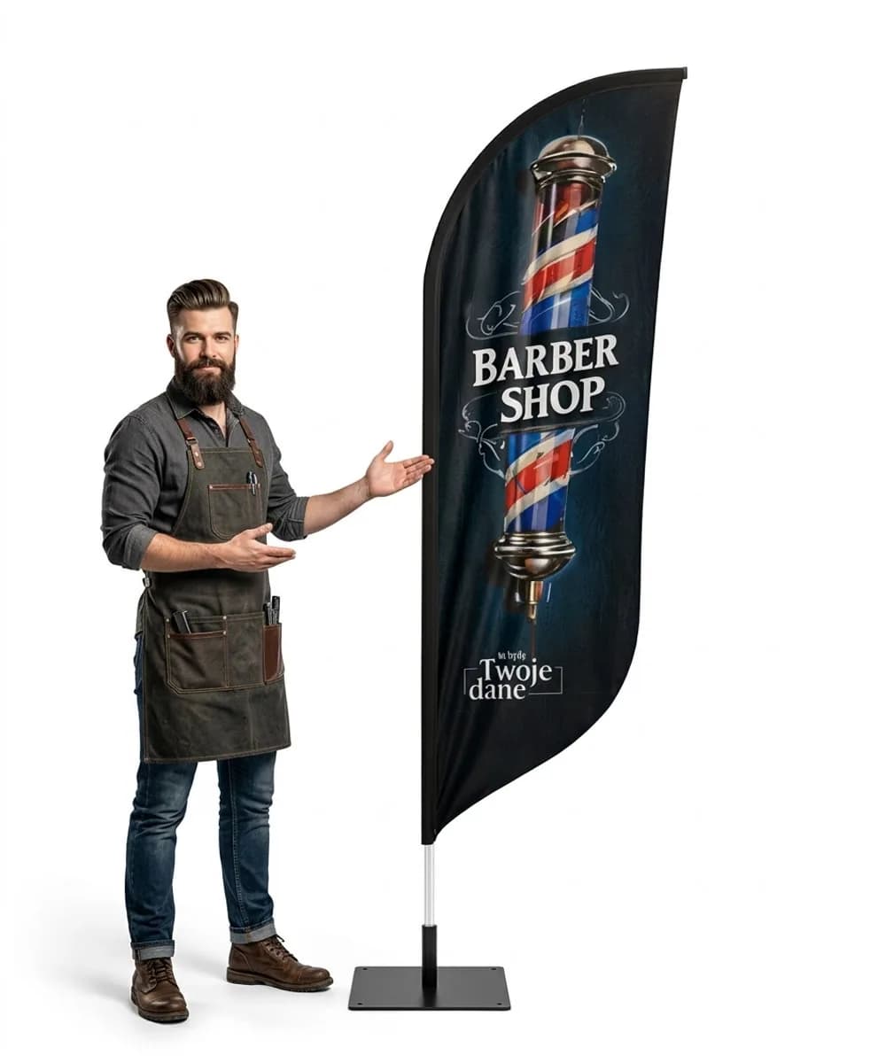 Winder reklamowy – Barber Shop – wzór 12 – zestaw konfigurowalny