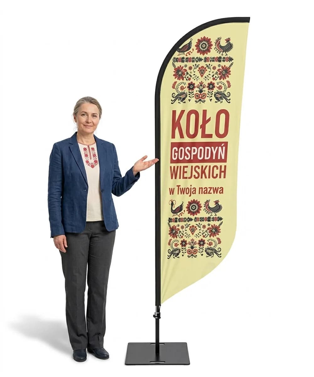 Winder reklamowy – Koło Gospodyń Wiejskich reklama KGW – wzór 1 – zestaw konfigurowalny