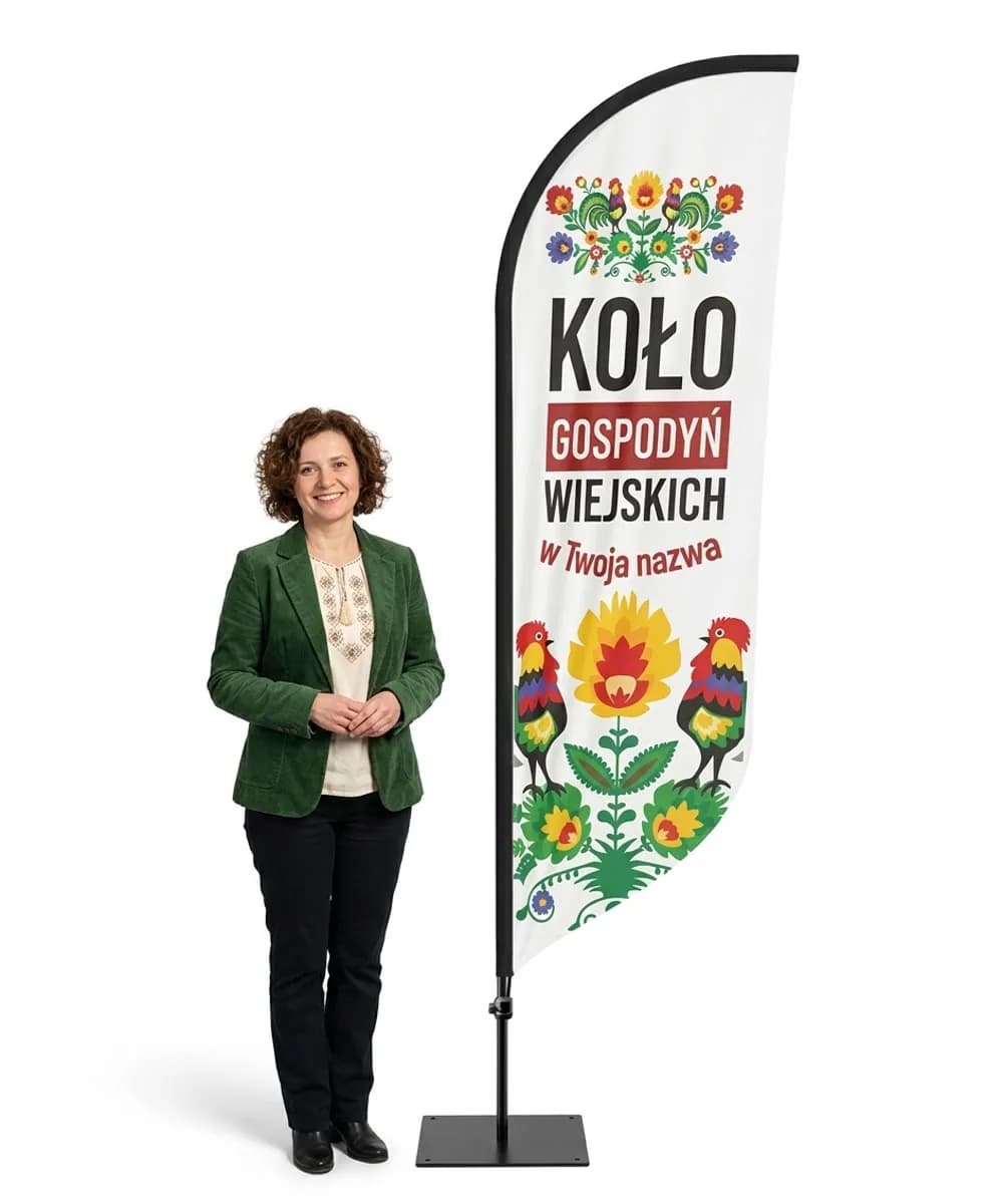 Winder reklamowy – Koło Gospodyń Wiejskich reklama KGW – wzór 2 – zestaw konfigurowalny