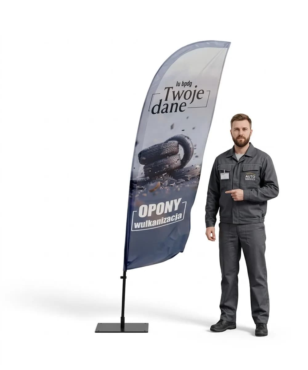 Winder reklamowy – Opony Wulkanizacja – wzór 9 – zestaw konfigurowalny