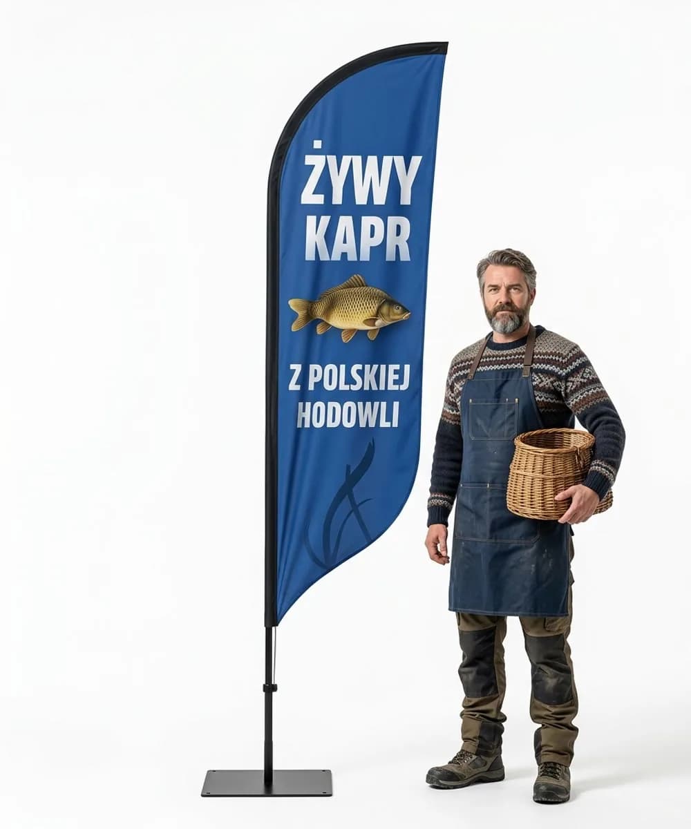 Winder reklamowy – Żywy Karp reklama – wzór 1 – zestaw konfigurowalny