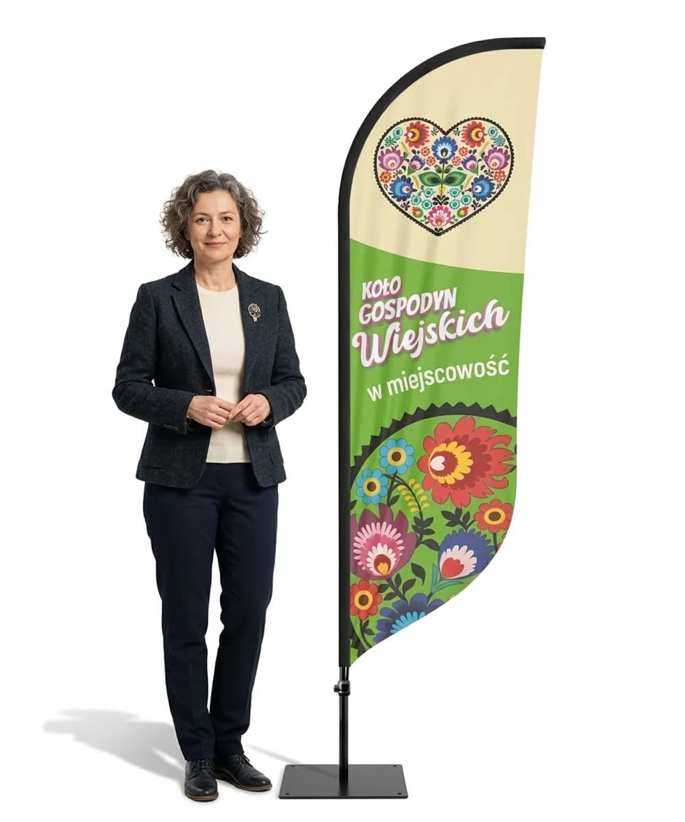 Winder reklamowy – Koło Gospodyń Wiejskich reklama KGW – wzór 4 – zestaw konfigurowalny