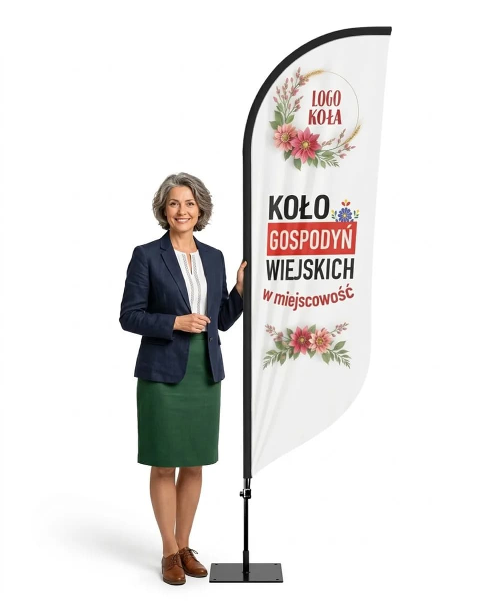 Winder reklamowy – Koło Gospodyń Wiejskich reklama KGW – wzór 6 – zestaw konfigurowalny