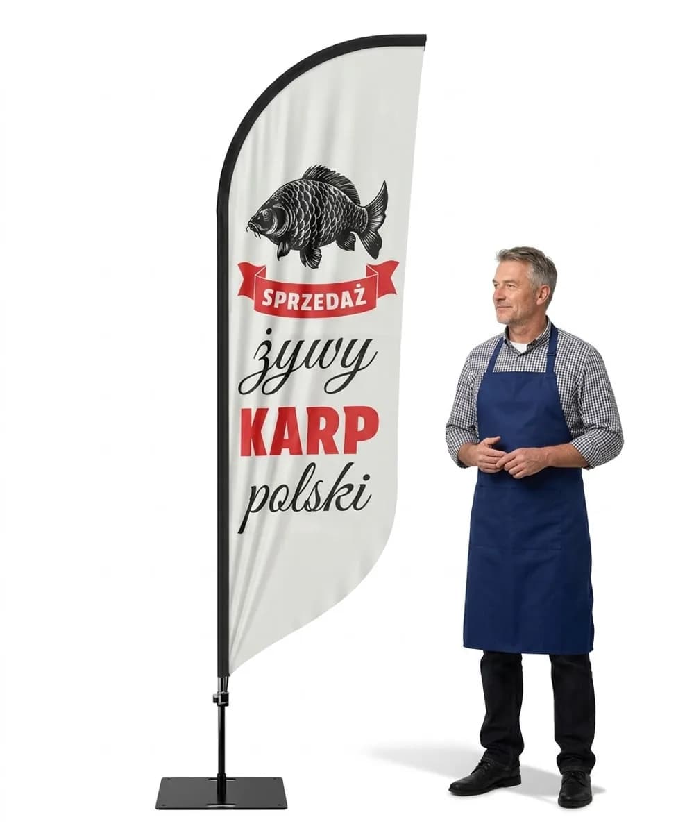 Winder reklamowy – Żywy Karp reklama – wzór 3 – zestaw konfigurowalny