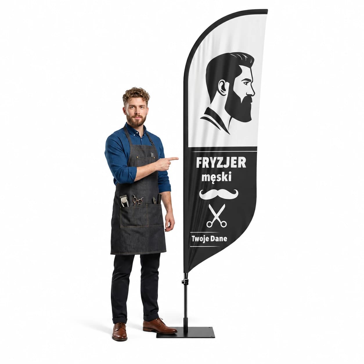 Winder reklamowy – Fryzjer – wzór 4 – zestaw konfigurowalny