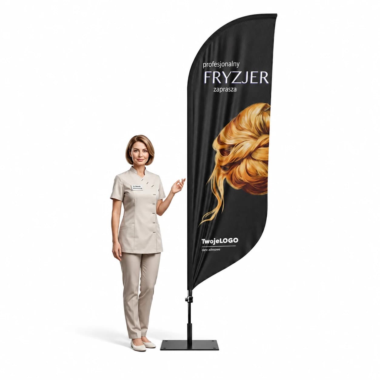 Winder reklamowy – Fryzjer beauty reklama – wzór 7 – zestaw konfigurowalny