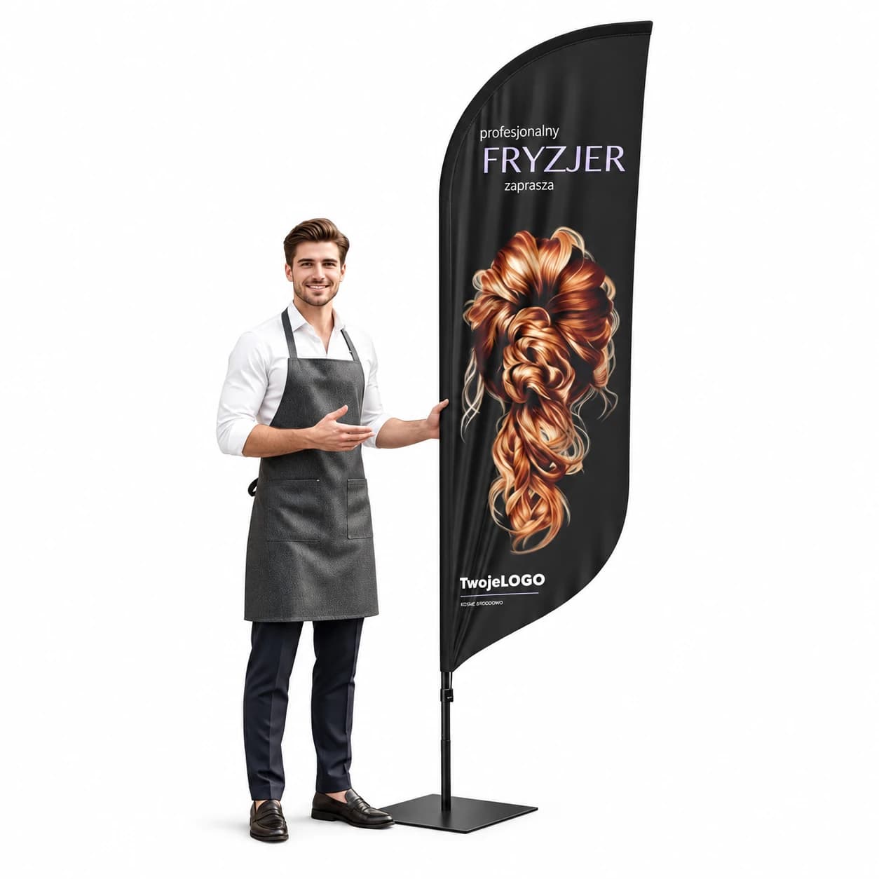 Winder reklamowy – Beauty studio Hair Fryzjer Reklama – wzór 9 – zestaw konfigurowalny