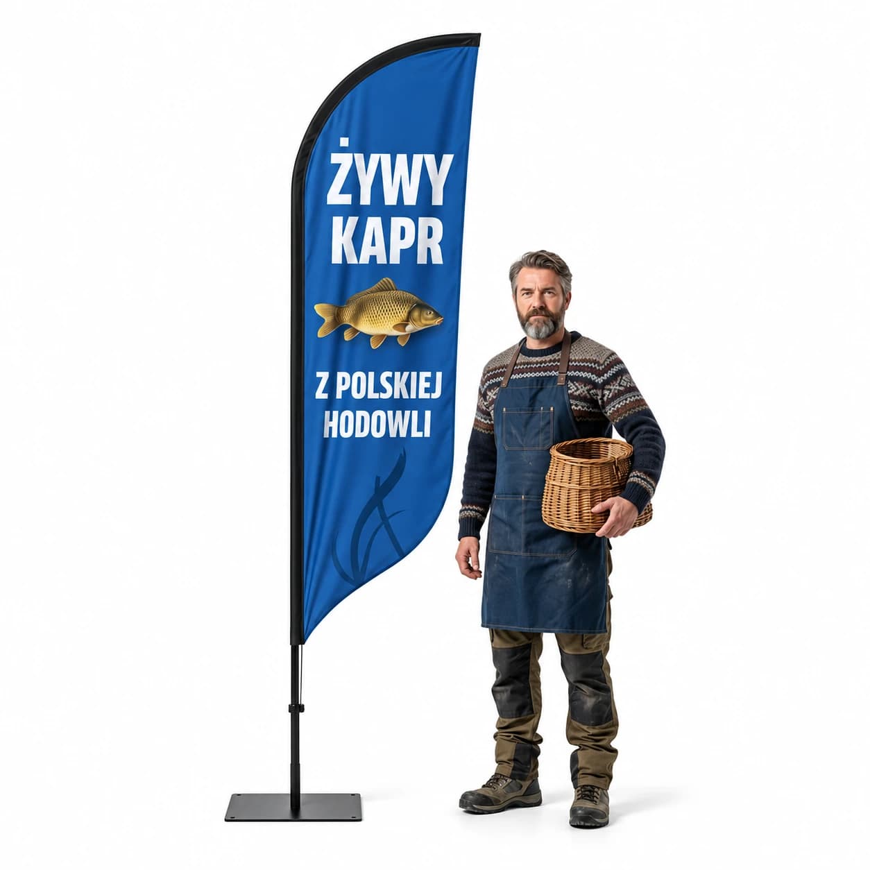 Winder reklamowy – Żywy Karp reklama – wzór 1 – zestaw konfigurowalny