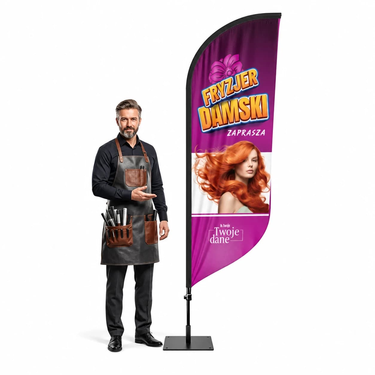 Winder reklamowy – Fryzjer – wzór 9 – zestaw konfigurowalny
