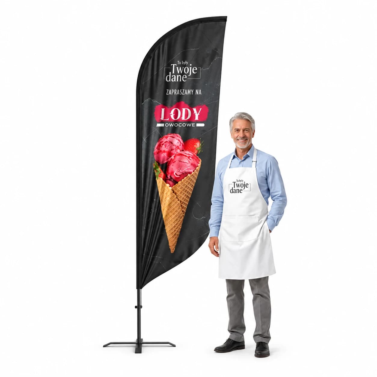 Winder reklamowy – Lody – wzór 20 – zestaw konfigurowalny