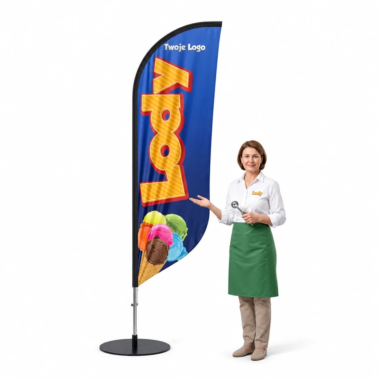 Winder reklamowy – Lody – wzór 36 – zestaw konfigurowalny