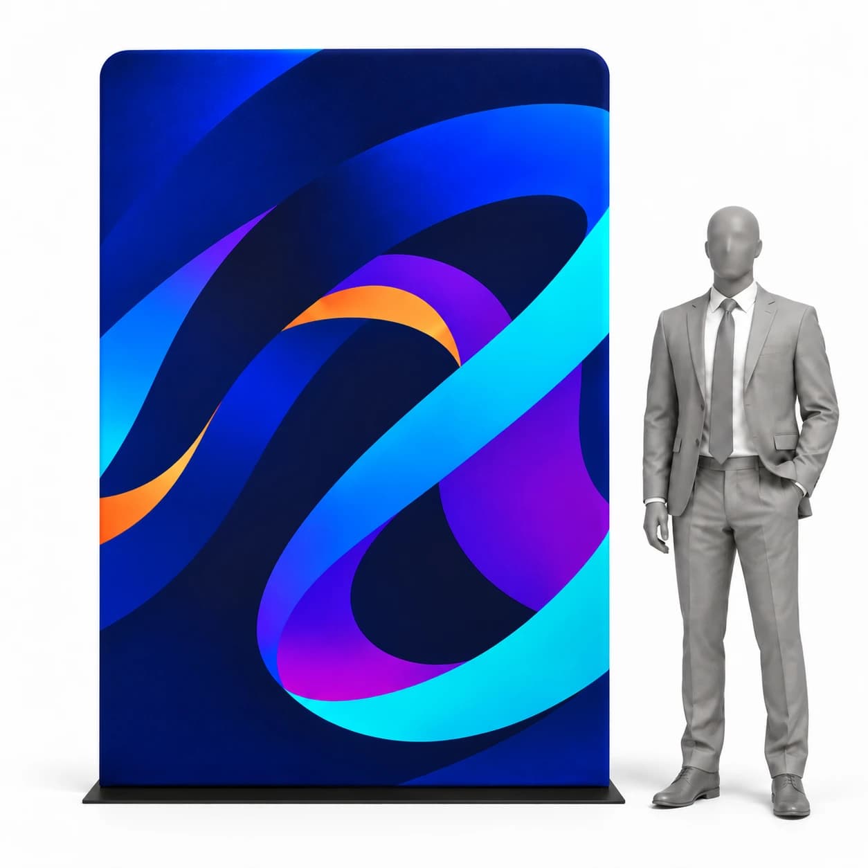 Stand tekstylny 150 × 230 cm z nadrukiem, zdjęcie i porównanie modeli