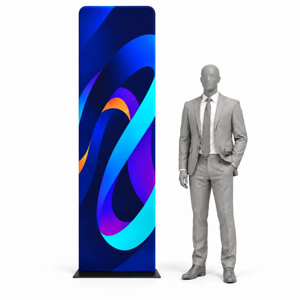 Stand tekstylny 60 × 230 cm z nadrukiem, zdjęcie i porównanie modeli