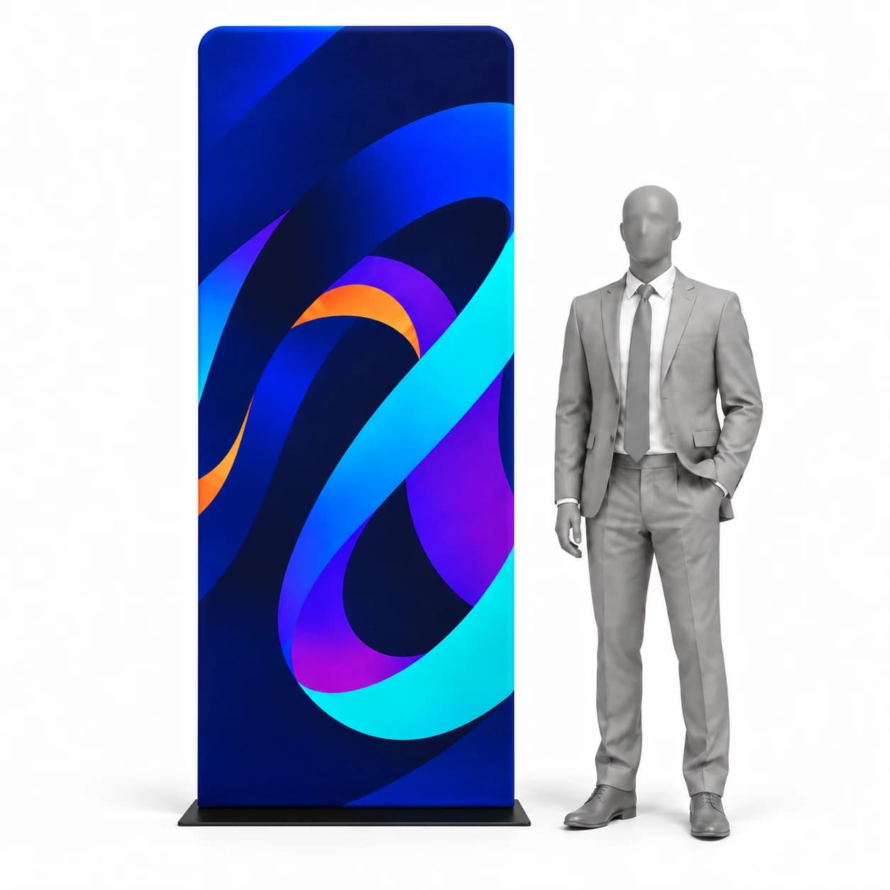 Stand tekstylny 90 × 230 cm z nadrukiem, zdjęcie i porównanie modeli