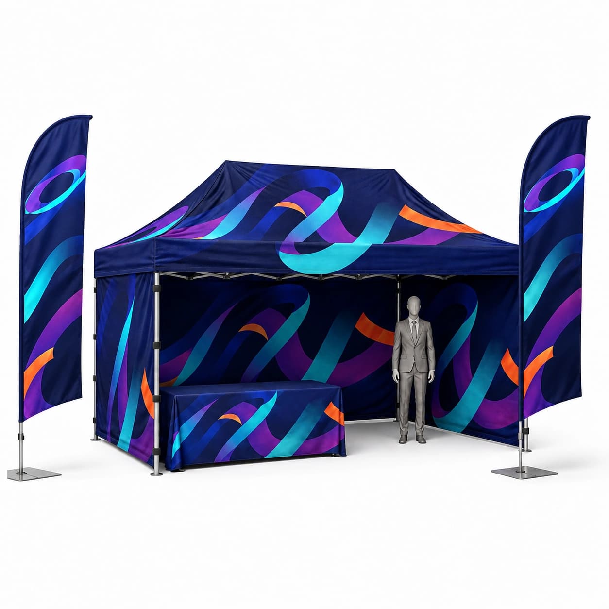 Zestaw eventowy Namiot reklamowy 3 x 4,5m stół obrus flagi