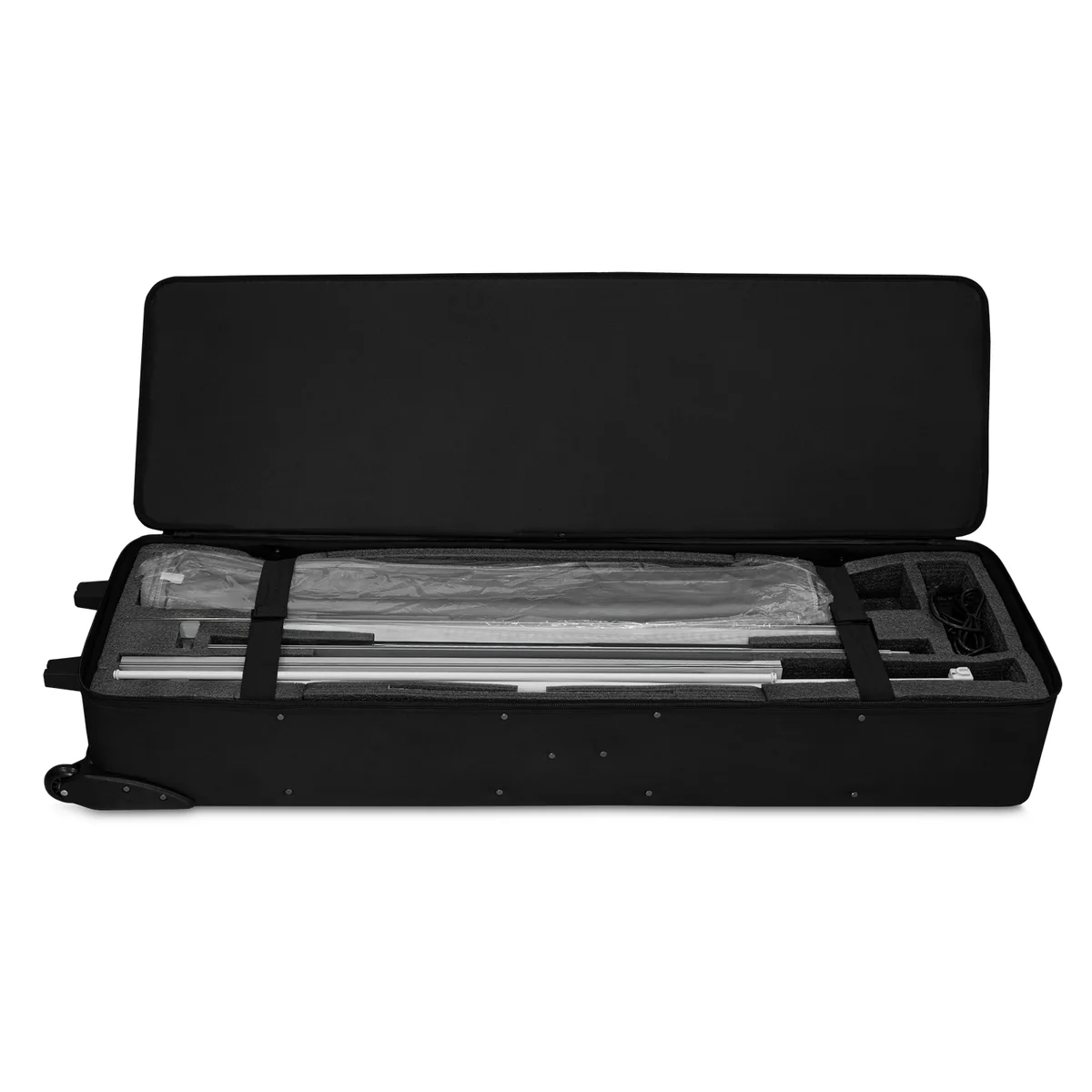 Otwarta walizka na kółkach z ramą ścianki LED Backlight