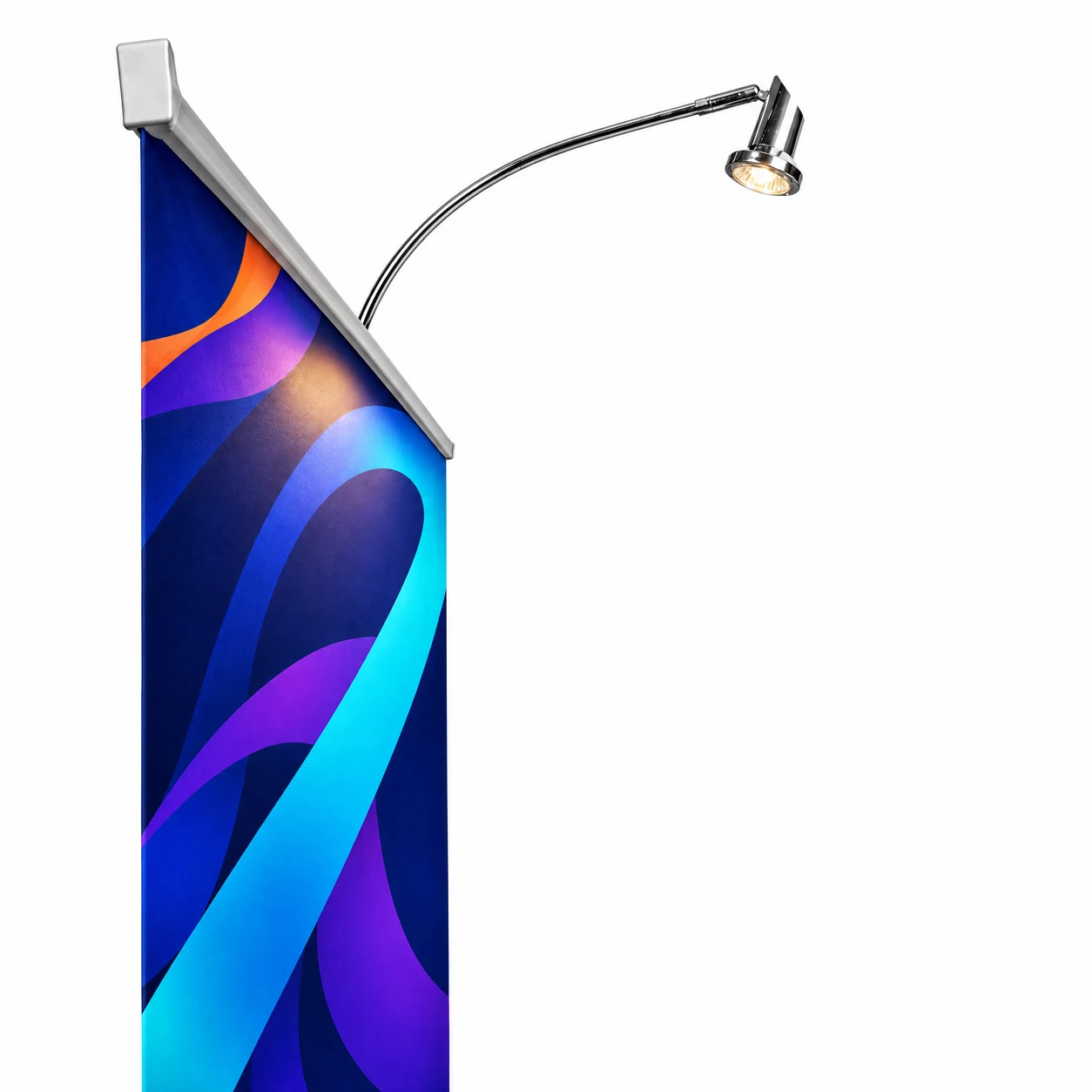 Lampka halogenowa do roll-upów 35 W przy roll-upie z grafiką