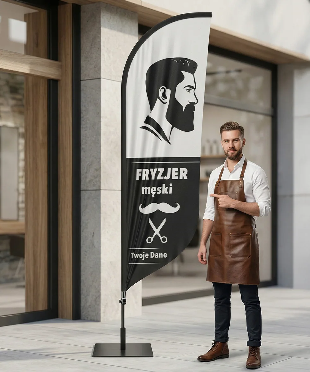 Winder reklamowy – Fryzjer – wzór 4 – zestaw konfigurowalny – gotowy winder branżowy