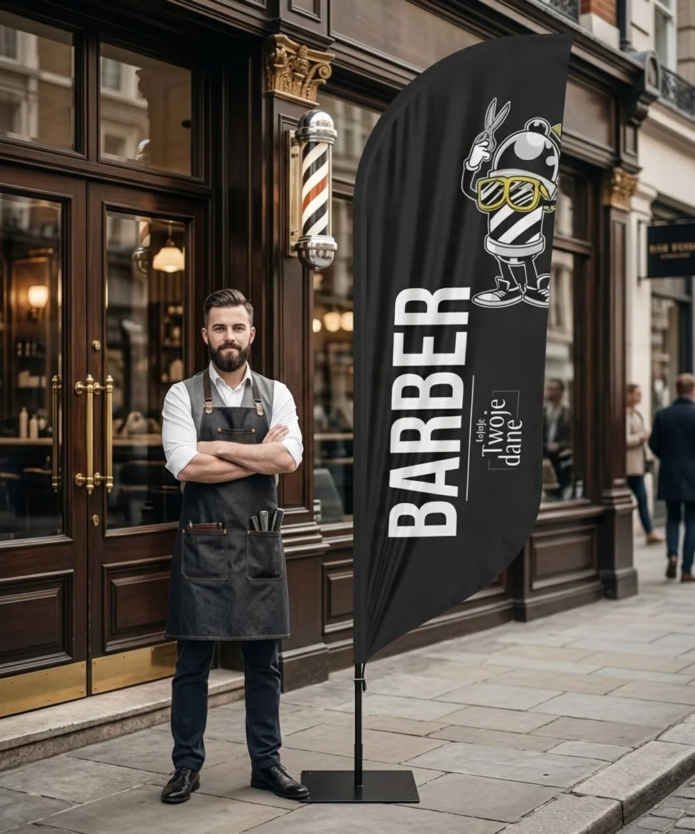 Winder reklamowy – Barber Shop Barber – wzór 1 – zestaw konfigurowalny – gotowy winder branżowy