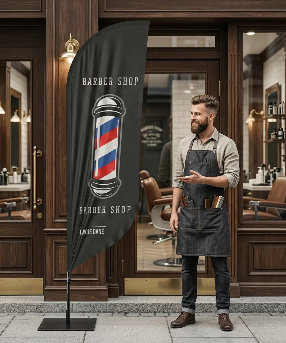 Winder reklamowy – Barber – wzór 3 – zestaw konfigurowalny – gotowy winder branżowy