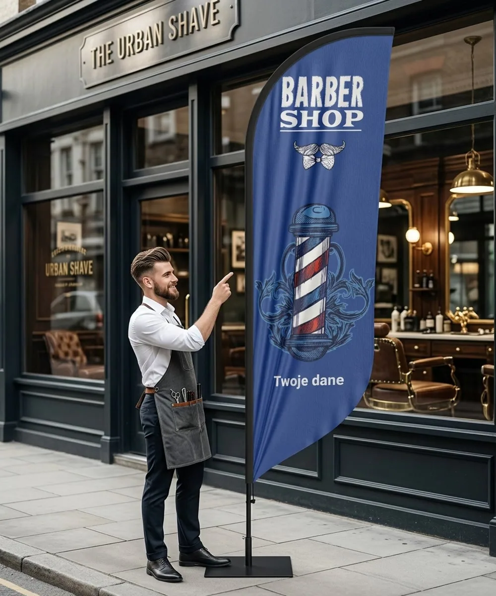 Winder reklamowy – Barber – wzór 8 – zestaw konfigurowalny – gotowy winder branżowy
