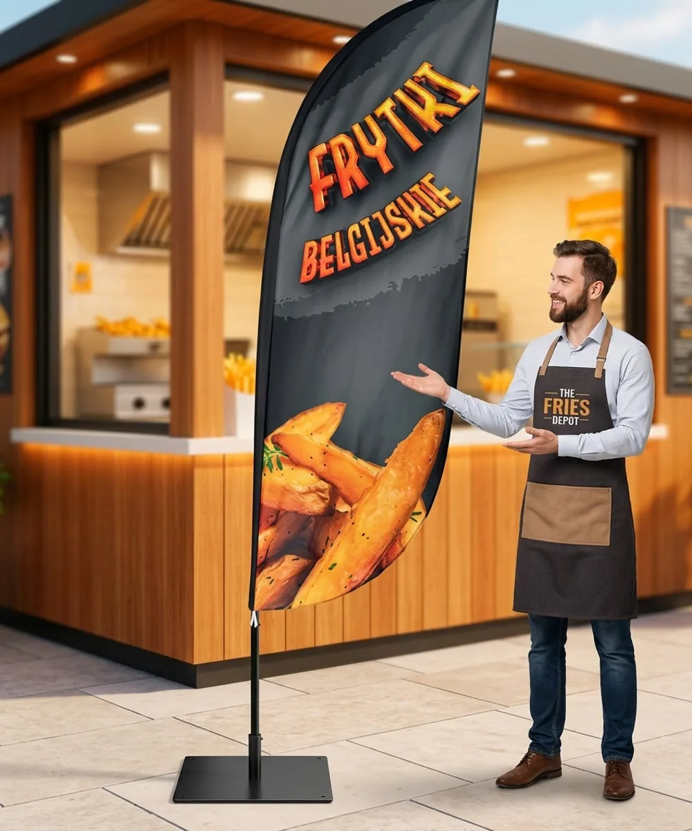 Winder reklamowy – Frytki belgijskie – wzór 1 – zestaw konfigurowalny – gotowy winder branżowy