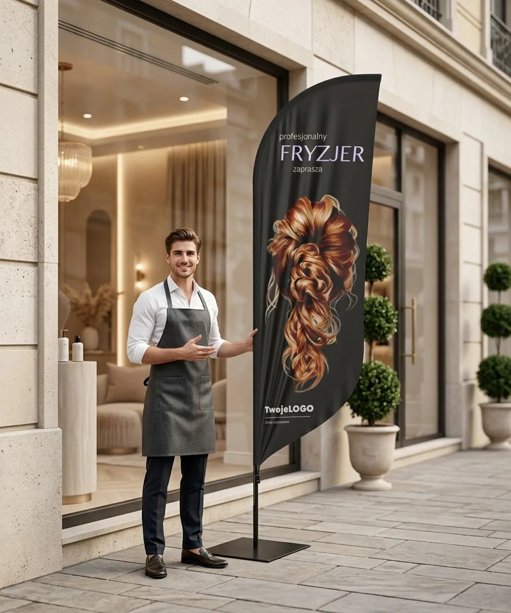 Winder reklamowy – Beauty studio Hair Fryzjer Reklama – wzór 9 – zestaw konfigurowalny – gotowy winder branżowy