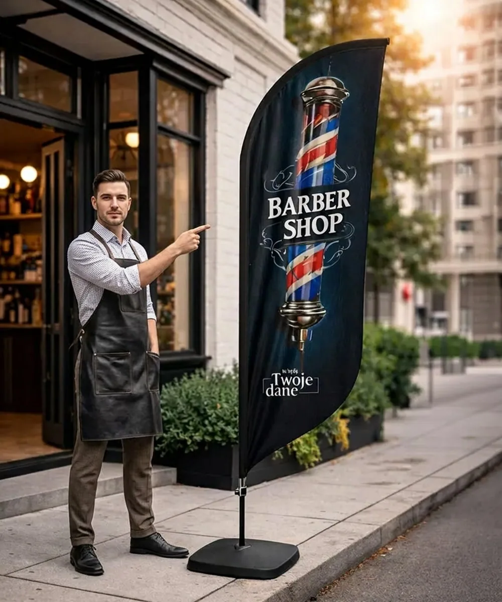 Winder reklamowy – Barber Shop – wzór 12 – zestaw konfigurowalny – gotowy winder branżowy