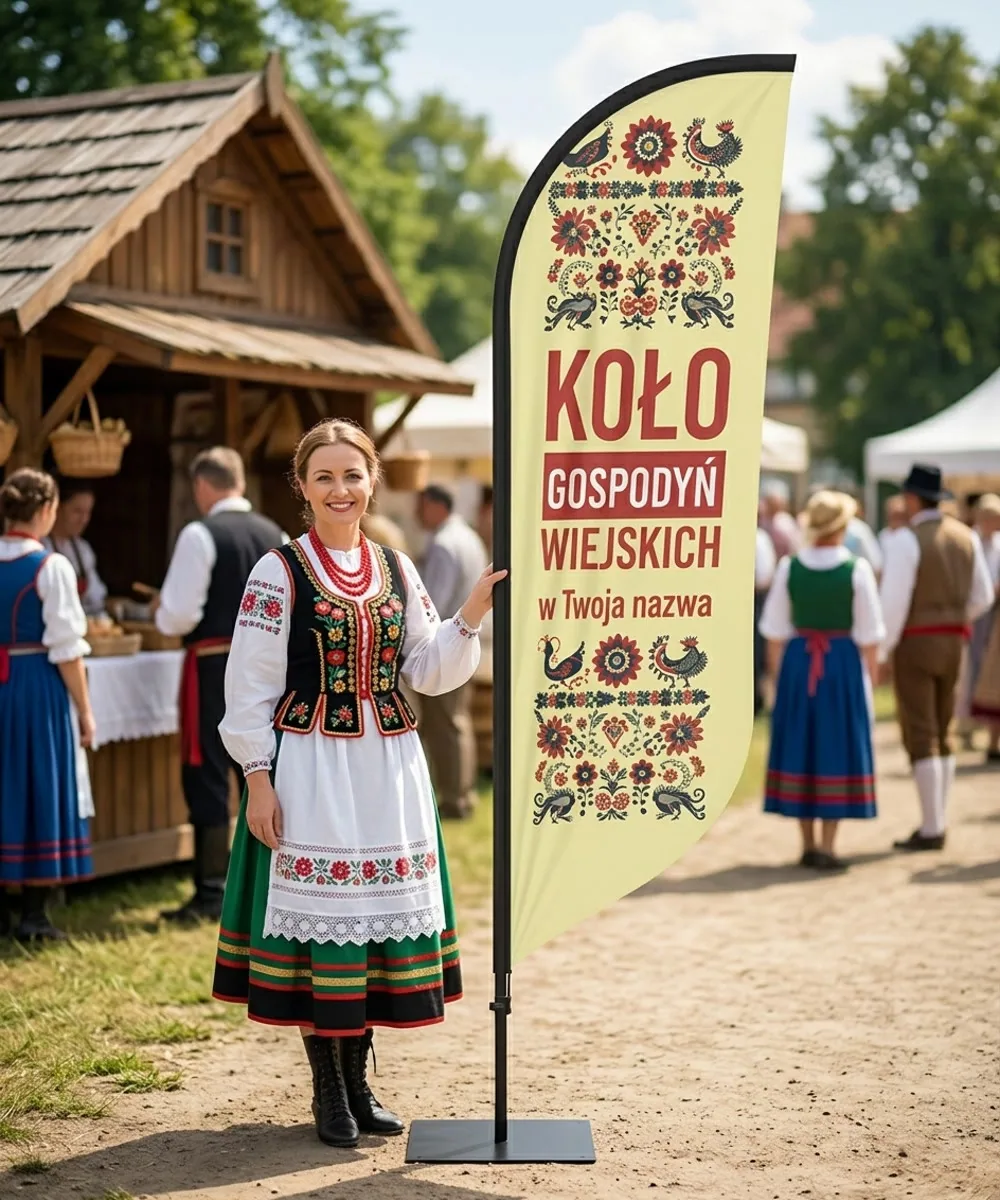Winder reklamowy – Koło Gospodyń Wiejskich reklama KGW – wzór 1 – zestaw konfigurowalny – gotowy winder branżowy