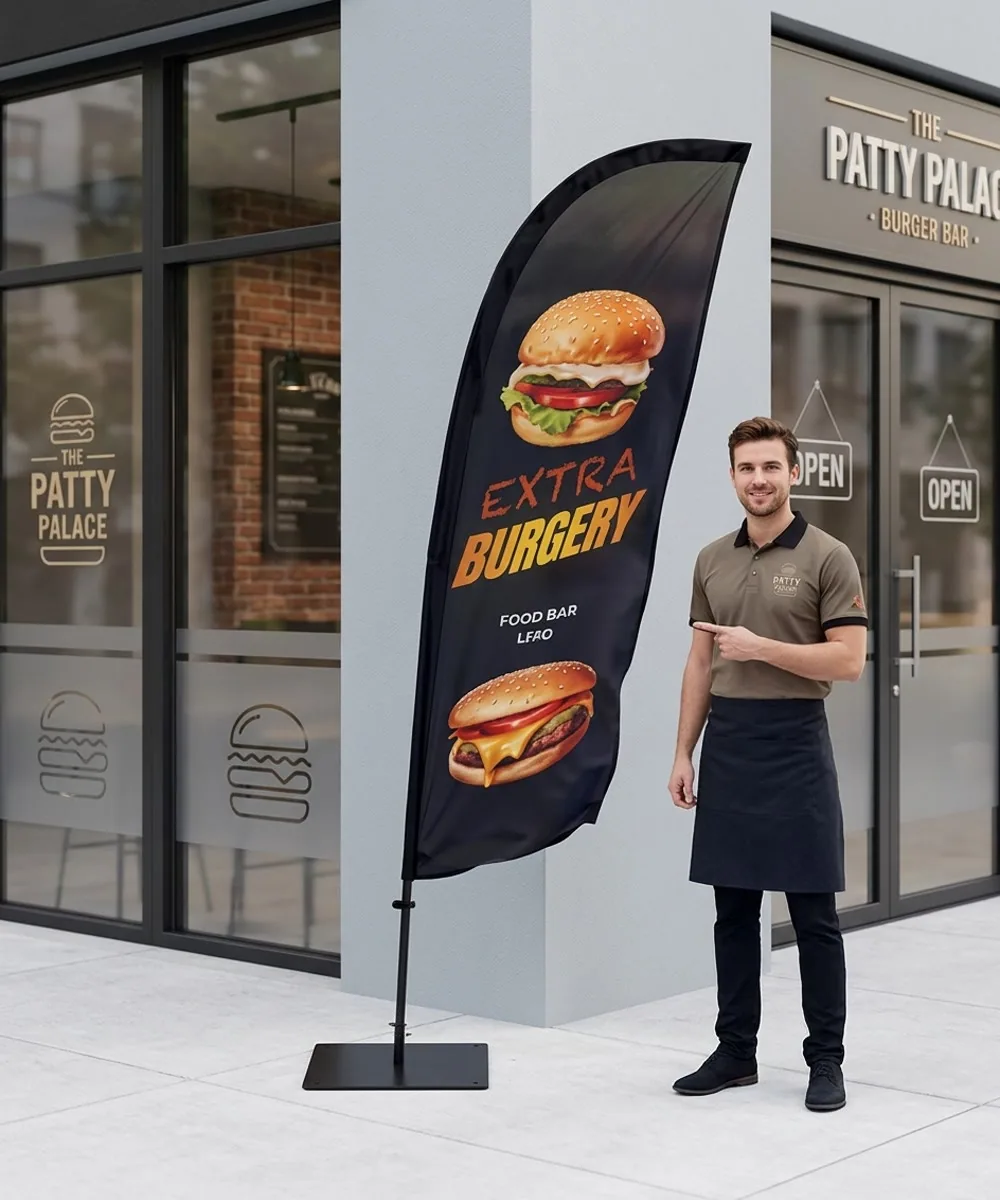 Winder reklamowy – Hamburgery fast food – wzór 1 – zestaw konfigurowalny – gotowy winder branżowy