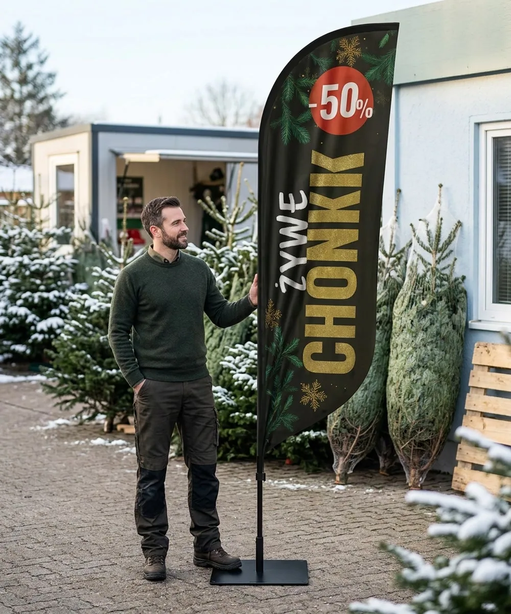 Winder reklamowy – Sprzedaż choinki reklama – wzór 1 – zestaw konfigurowalny – gotowy winder branżowy