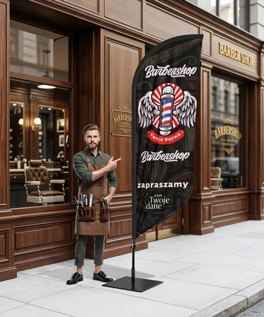 Winder reklamowy – Barber – wzór 14 – zestaw konfigurowalny – gotowy winder branżowy