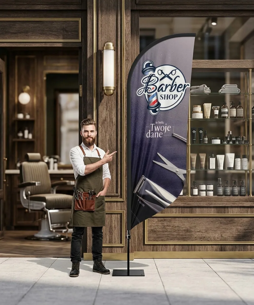 Winder reklamowy – Barber – wzór 15 – zestaw konfigurowalny – gotowy winder branżowy