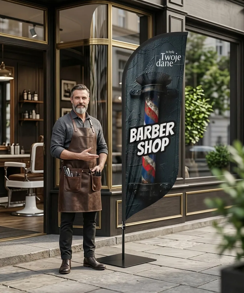 Winder reklamowy – Barber – wzór 16 – zestaw konfigurowalny – gotowy winder branżowy