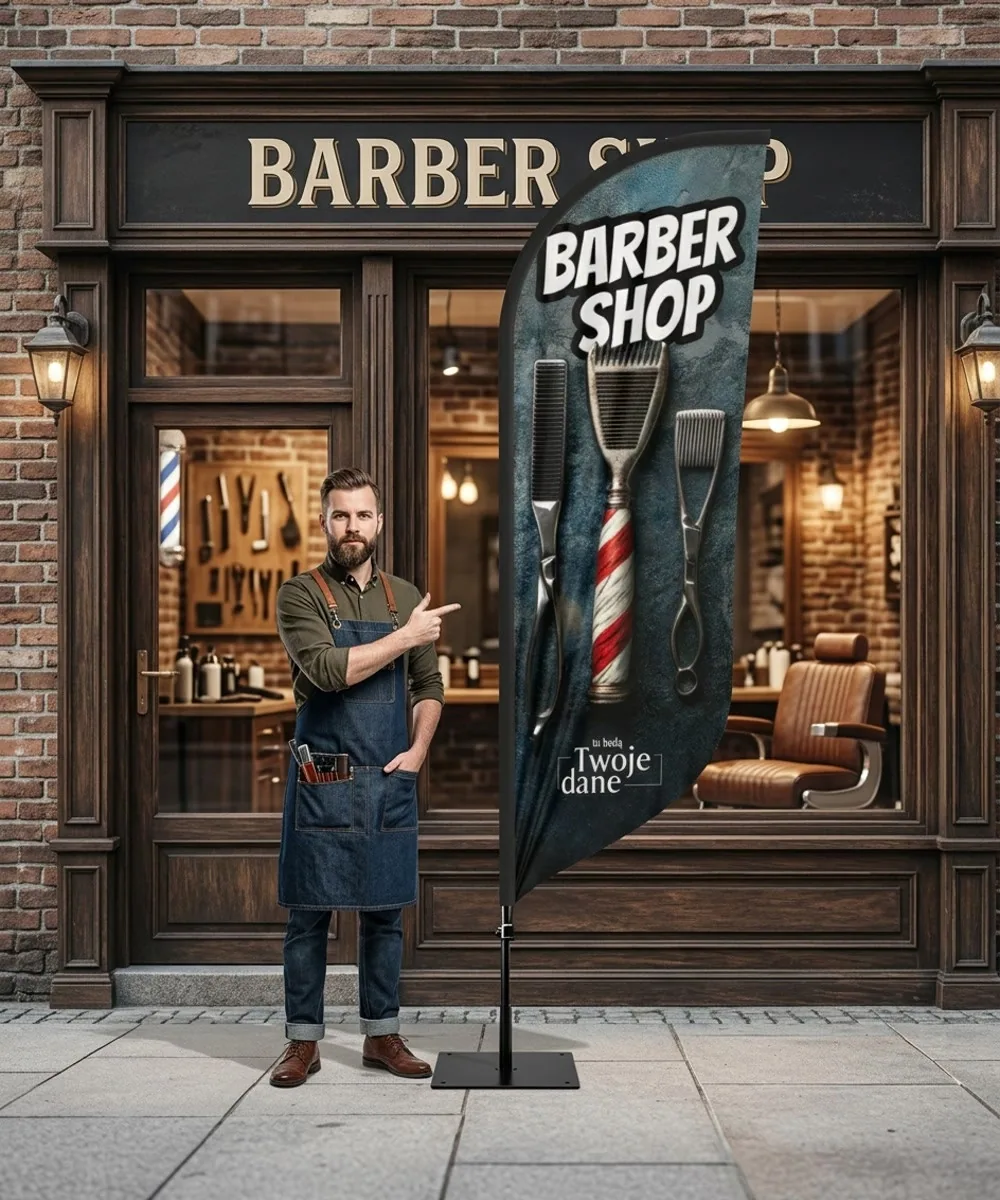 Winder reklamowy – Barber – wzór 18 – zestaw konfigurowalny – gotowy winder branżowy