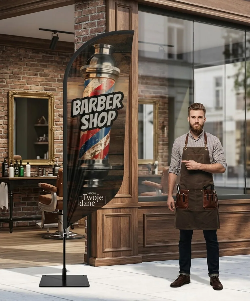Winder reklamowy – Barber – wzór 20 – zestaw konfigurowalny – gotowy winder branżowy