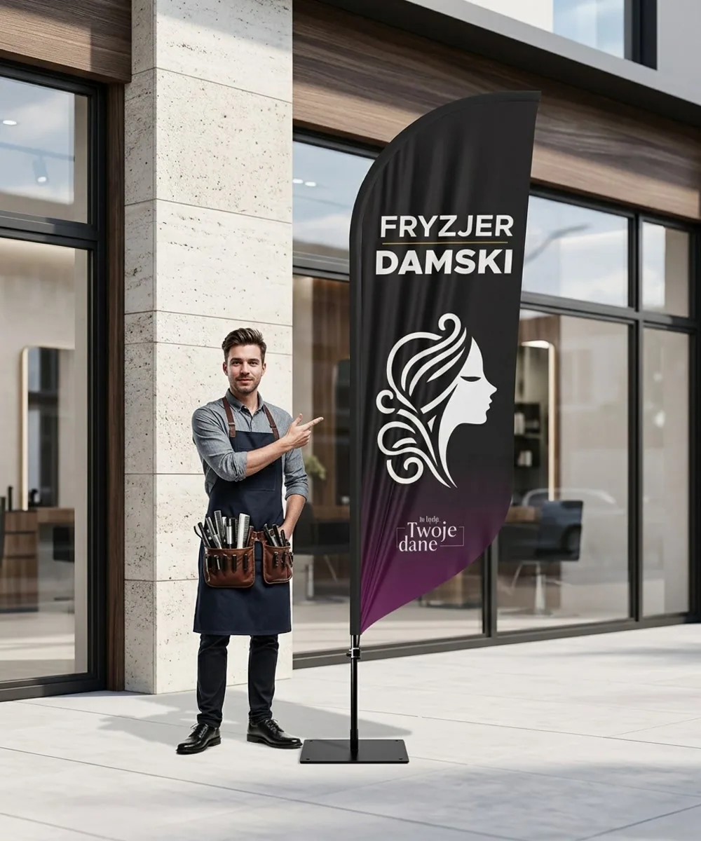 Winder reklamowy – Fryzjer – wzór 13 – zestaw konfigurowalny – gotowy winder branżowy