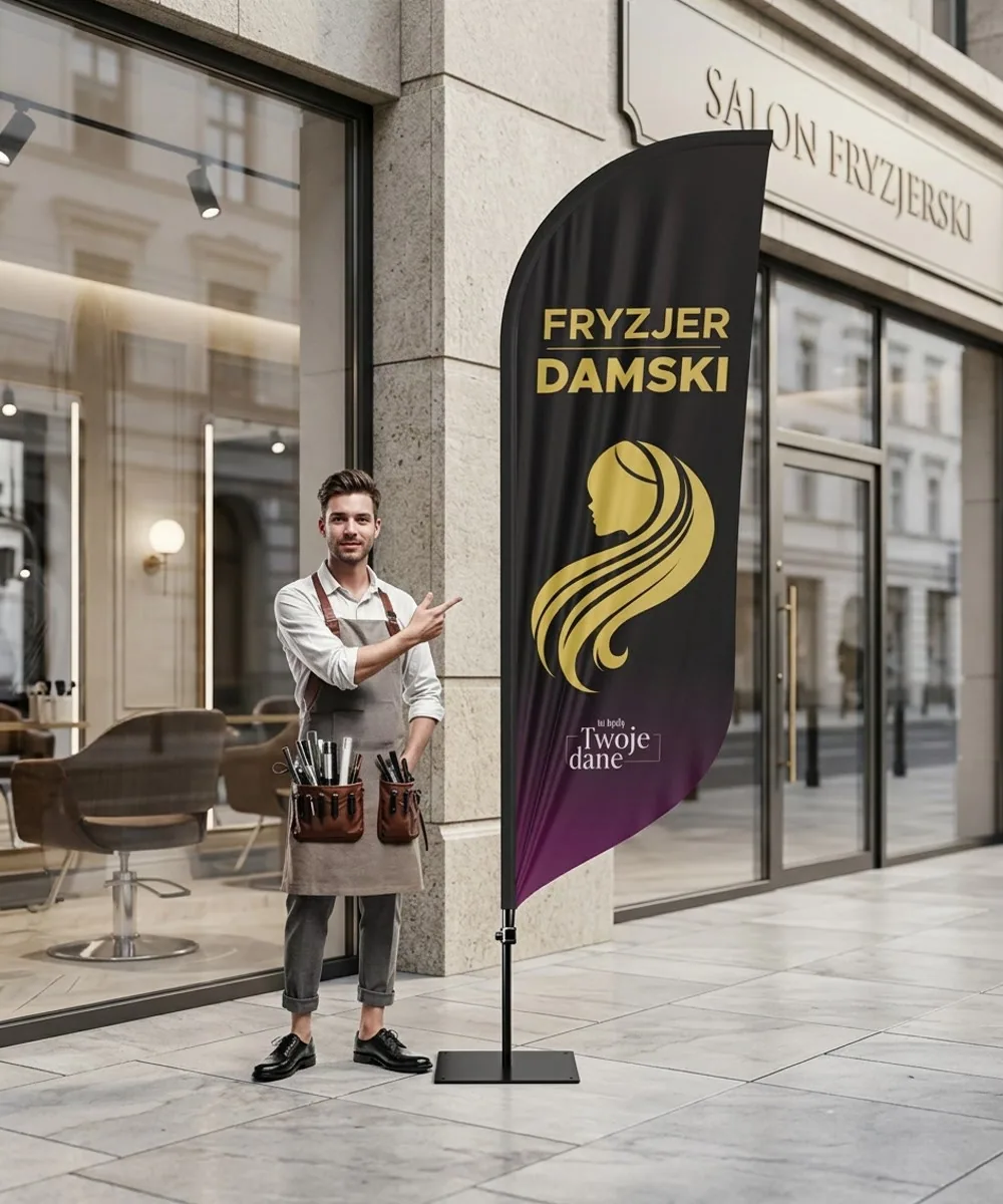 Winder reklamowy – Fryzjer – wzór 14 – zestaw konfigurowalny – gotowy winder branżowy