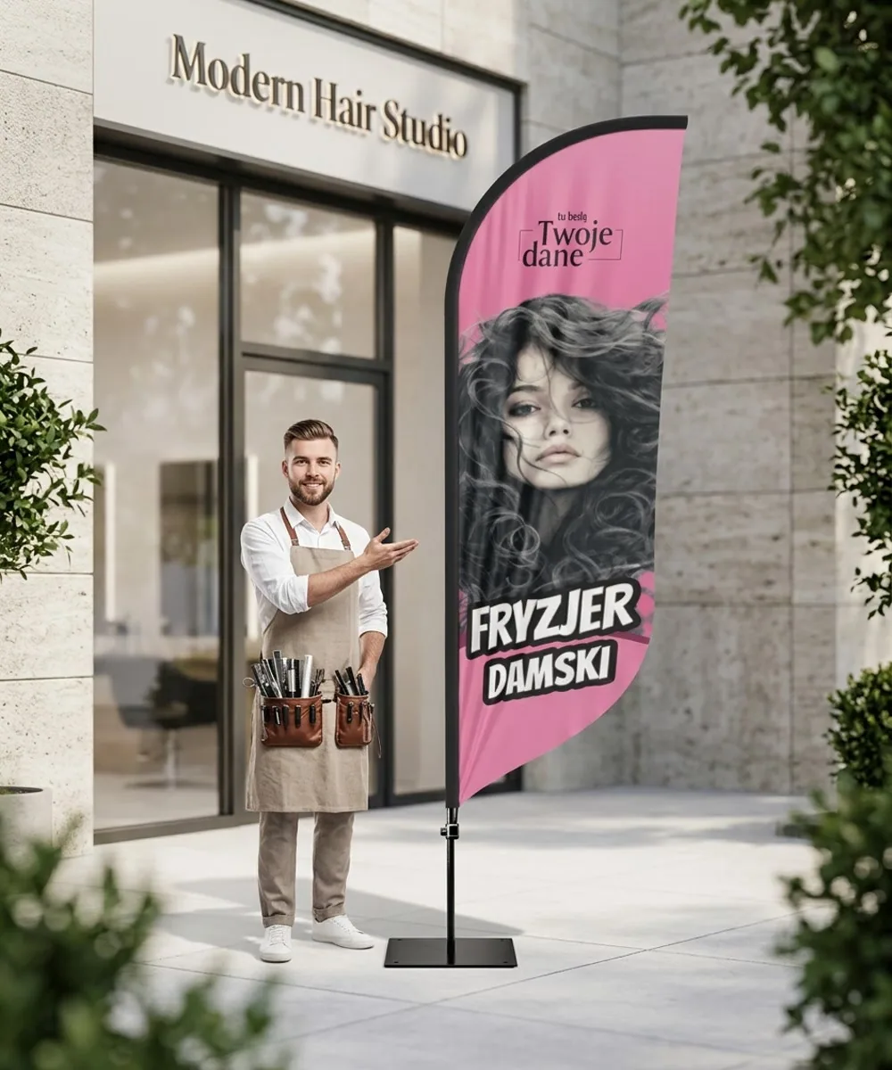 Winder reklamowy – Fryzjer – wzór 5 – zestaw konfigurowalny – gotowy winder branżowy