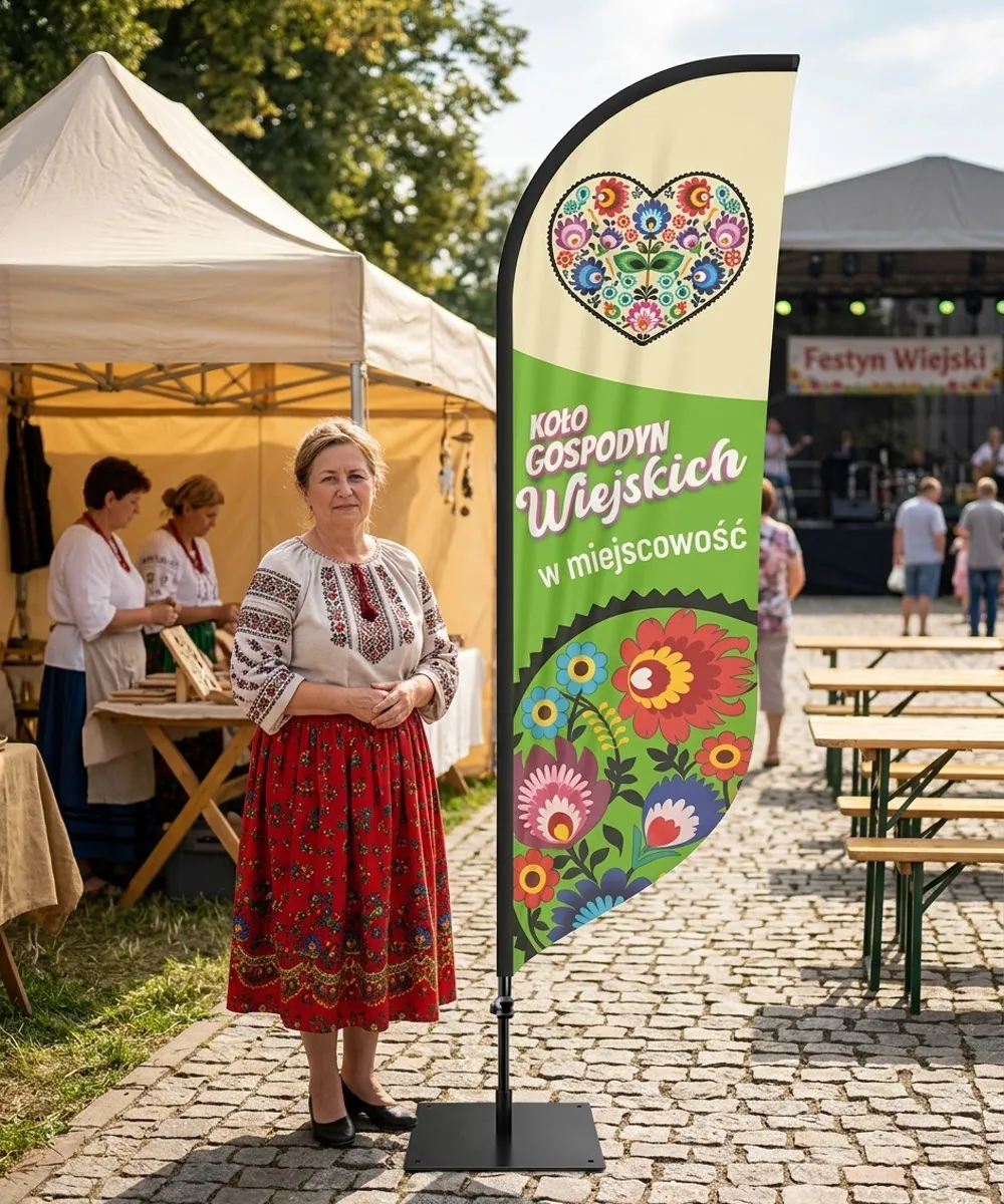 Winder reklamowy – Koło Gospodyń Wiejskich reklama KGW – wzór 4 – zestaw konfigurowalny – gotowy winder branżowy