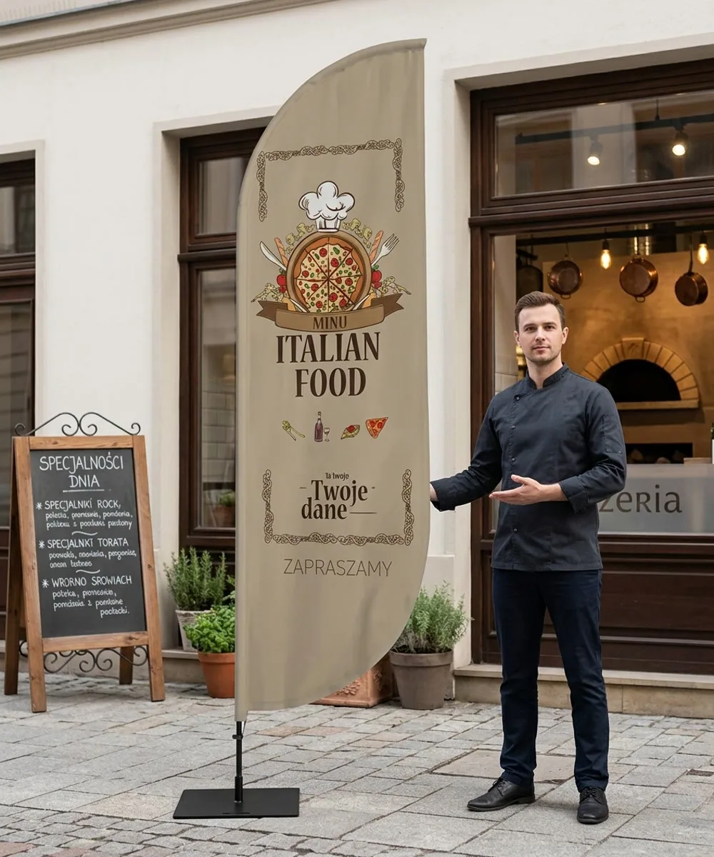 Winder reklamowy – Italian menu food pizza – wzór 1 – zestaw konfigurowalny – gotowy winder branżowy