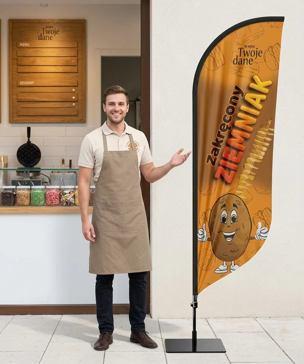 Winder reklamowy – Zakręcony Ziemniak reklama – wzór 3 – zestaw konfigurowalny – gotowy winder branżowy