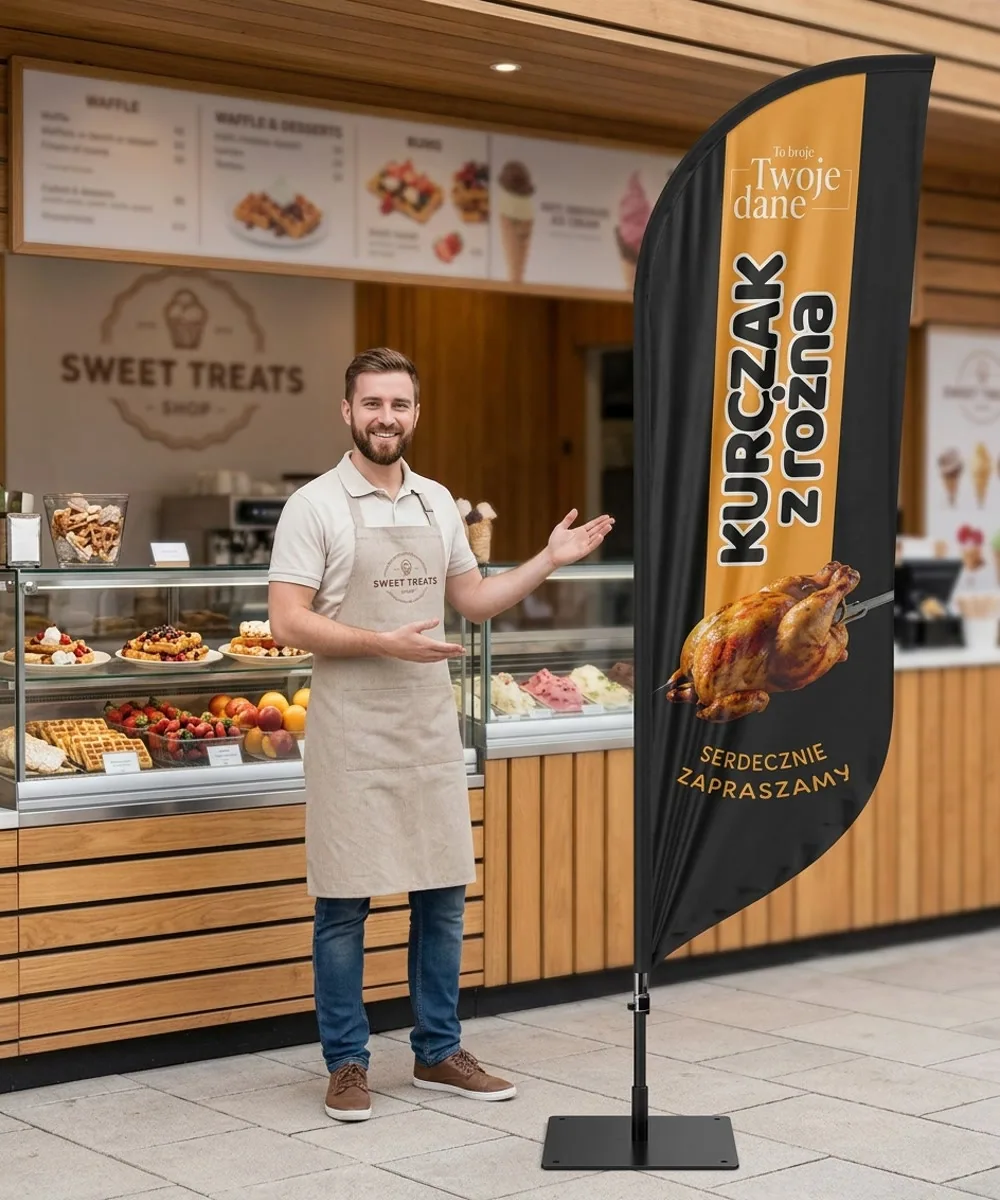 Winder reklamowy – Kurczak z rożna reklama – wzór 2 – zestaw konfigurowalny – gotowy winder branżowy